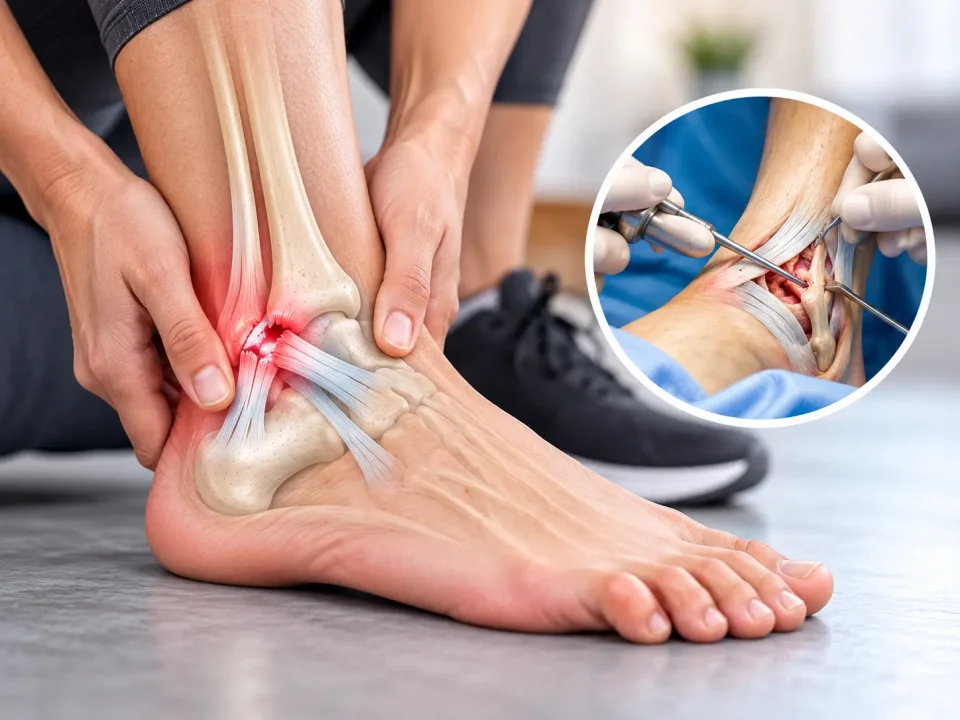 ankle ligament tear surgery