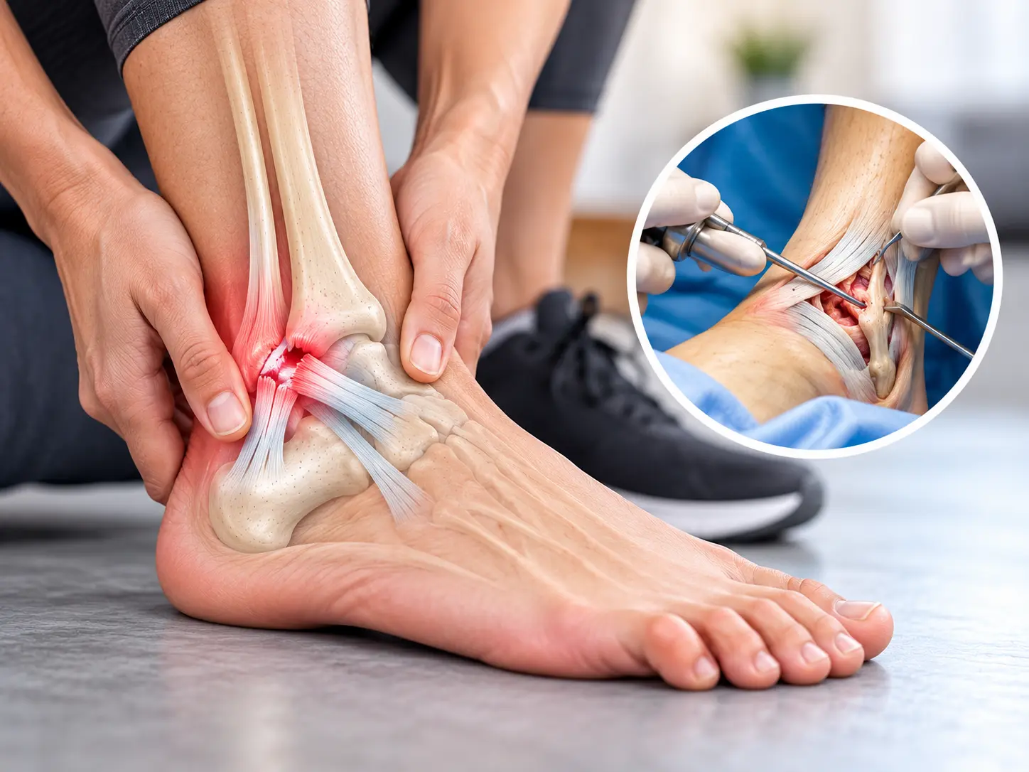 Ankle Ligament Injury and Repair ankle ligament tear surgery